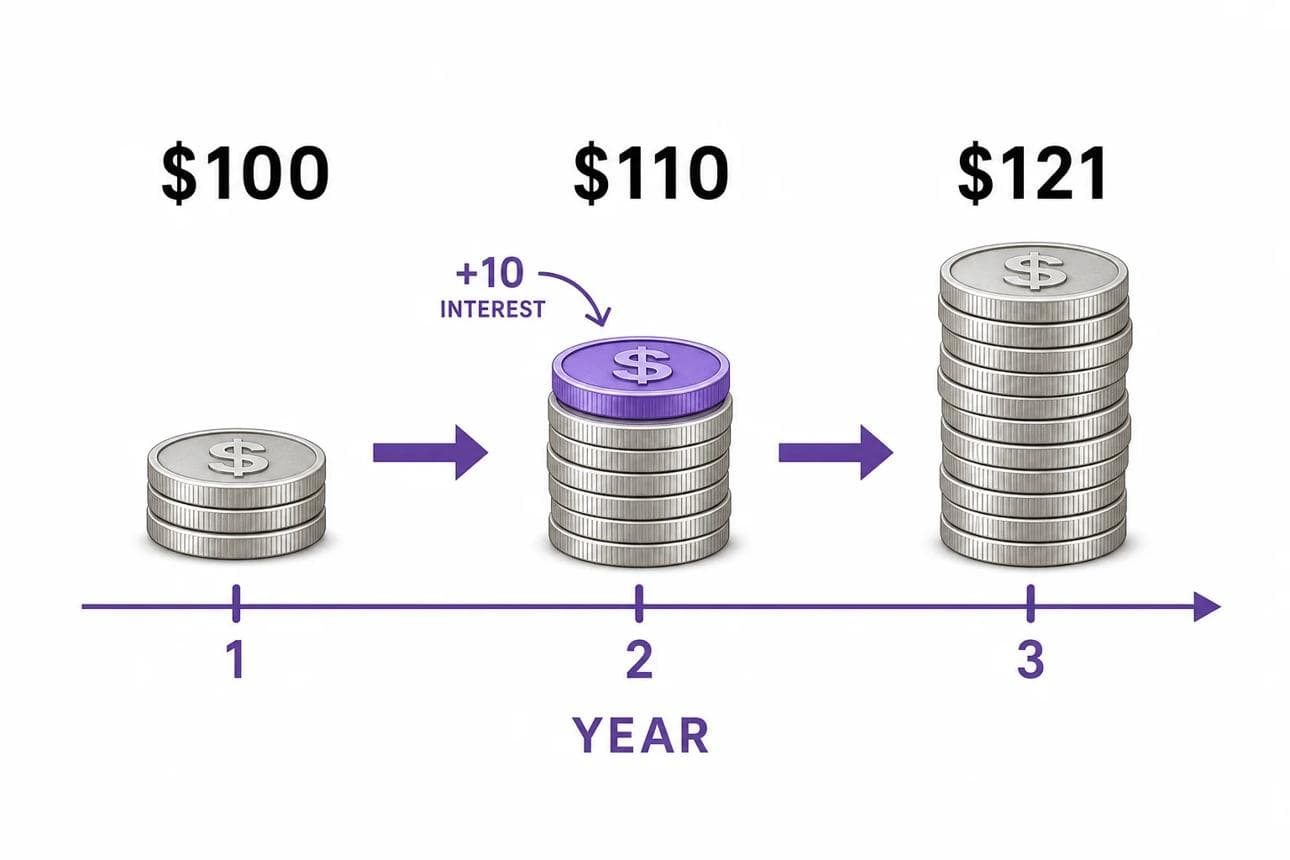 Simple and Compound Interest diagram
