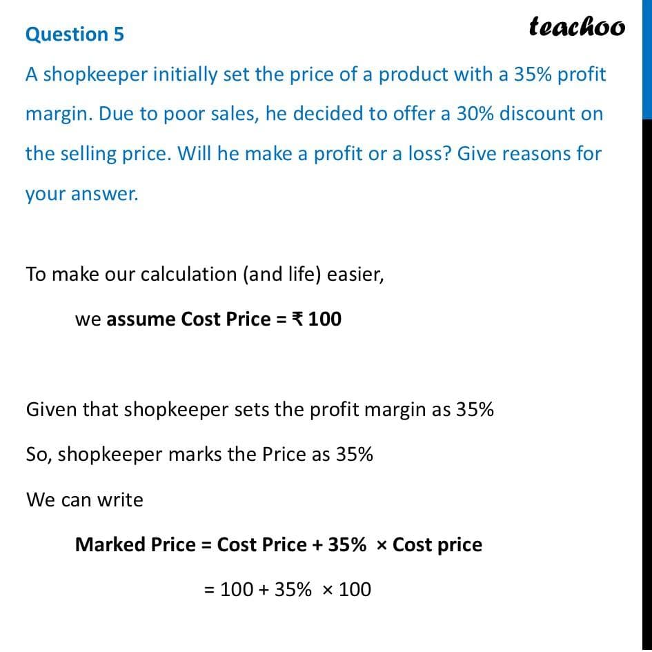 Profit, Loss and Discount diagram