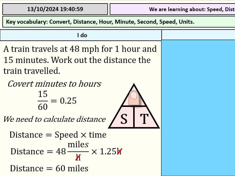 Time and Distance diagram